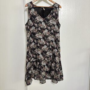 Vestopazzo Italian Floral Fresco Shift Dress Lightweight Lined 100% Cotton